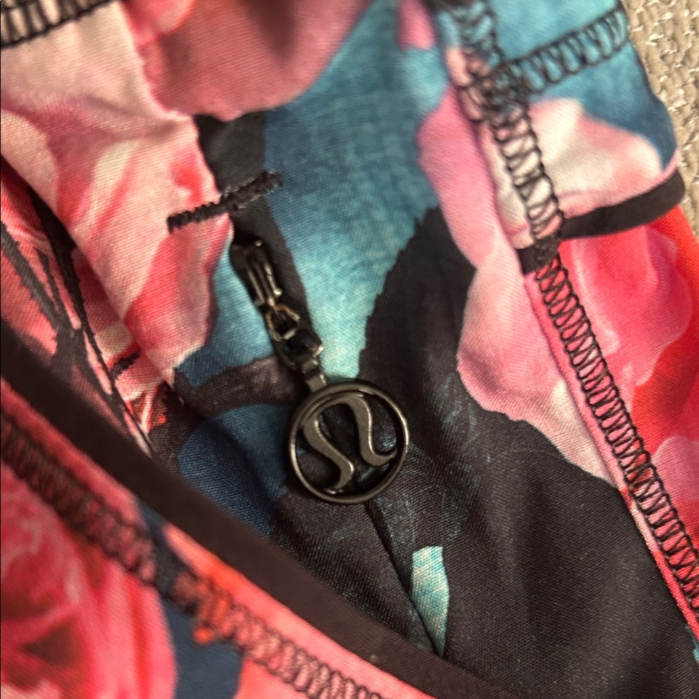 lululemon athletica Floral Athletic Shorts - Black and Pink - Picture 3 of 4